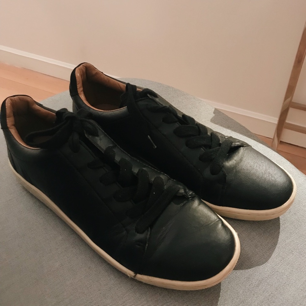 Black Leather Sneakers